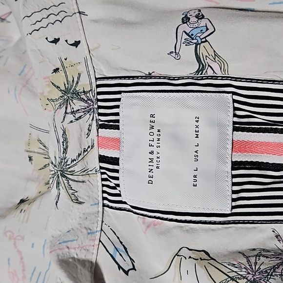 Denim & Flower Ricky Singh  button down short sleeve casual Hawaiian - Picture 6 of 8